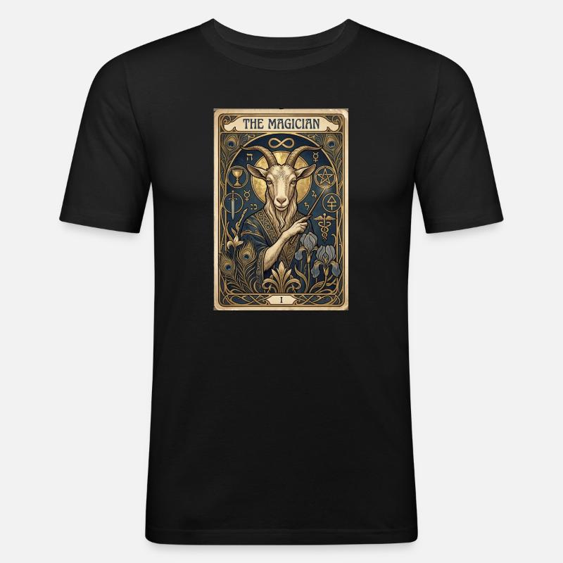 Ziegenbock, der Magier - Männer Slim Fit T-Shirt - Schwarz