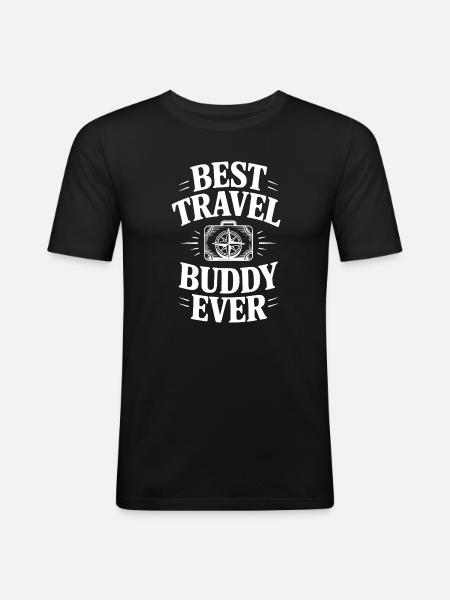 Bester Reisepartner aller Zeiten - Männer Slim Fit T-Shirt - Schwarz