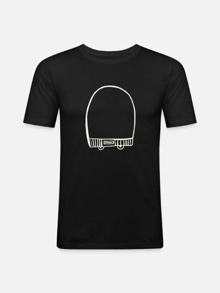 Weiße Kappe - Männer Slim Fit T-Shirt - Schwarz