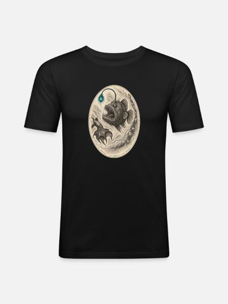 Deep-sea monster – illustration - Men's Slim Fit T-Shirt - black