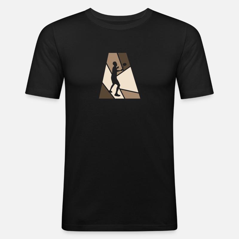 Drop Badmintonspieler Smash - Männer Slim Fit T-Shirt - Schwarz