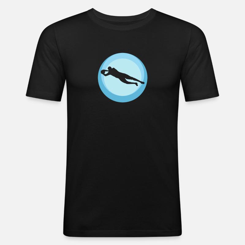 Elfmeter Verteidiger - Männer Slim Fit T-Shirt - Schwarz