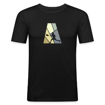 Vorhand Rückhand Tennisschlag Vorhand Rückhand - Männer Slim Fit T-Shirt - Schwarz - Vorne - Nik (191cm)