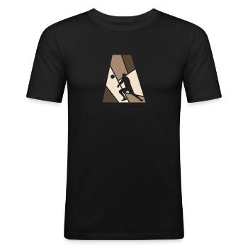 Joueur de volley-ball Beachen Beachball - T-shirt près du corps Homme - noir - Devant - Nik (191cm)