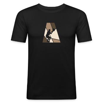 bâton de crosse au champ bâton de crosse - T-shirt près du corps Homme - noir - Devant - Nik (191cm)