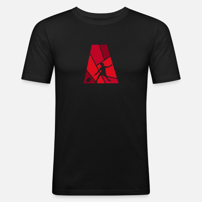 Drop Badmintonschläger - Männer Slim Fit T-Shirt - Schwarz