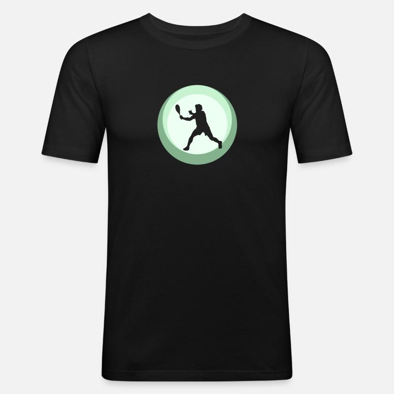 Squashschläger Squash Squashspieler - Männer Slim Fit T-Shirt - Schwarz