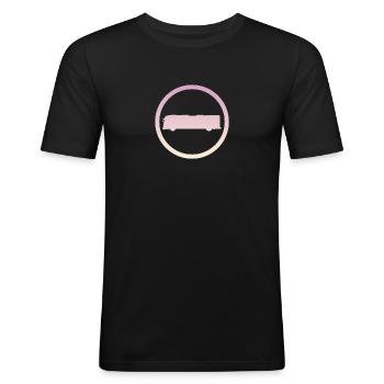 Bus Öffentliche Verkehrsmittel Öffentliche - Männer Slim Fit T-Shirt - Schwarz - Vorne - Nik (191cm)