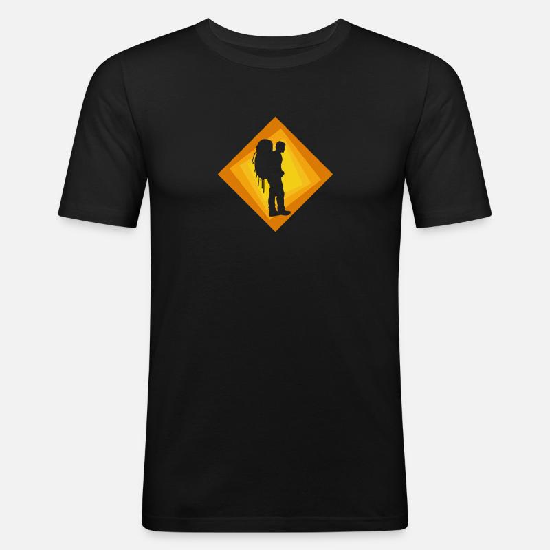 Backpacker Backpack Hike - Men's Slim Fit T-Shirt - black
