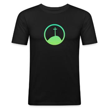Bibelvers Kirche Bibelvers - Männer Slim Fit T-Shirt - Schwarz - Vorne - Nik (191cm)