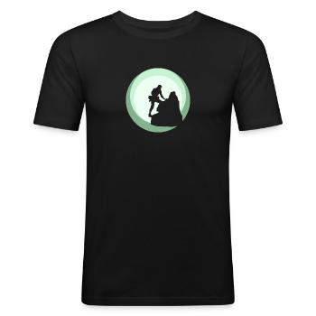 Climbing Wall Climbing Summit - Men's Slim Fit T-Shirt - black - Front - Nik (191cm)
