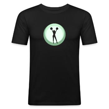 Pom-pom girl pompon - T-shirt près du corps Homme - noir - Devant - Nik (191cm)