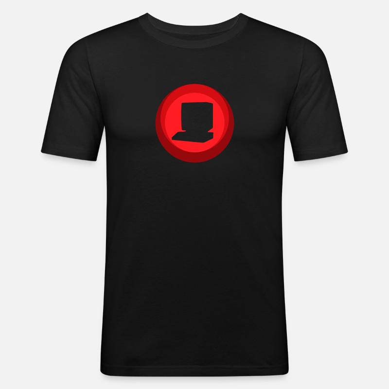 Computer Nerd Informatik - Männer Slim Fit T-Shirt - Schwarz