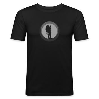 Backpacker Pilgrim Hike - Men's Slim Fit T-Shirt - black - Front - Nik (191cm)