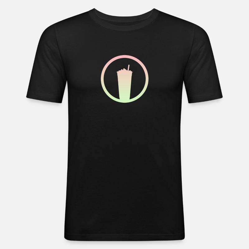 Bubble Bubble Tea Tee - Männer Slim Fit T-Shirt - Schwarz