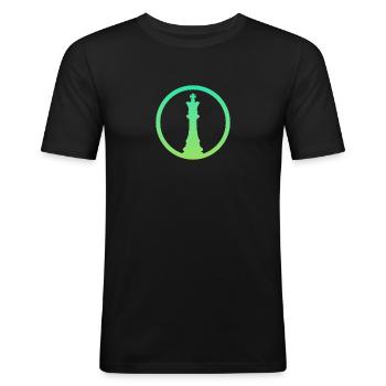 Stratégie d’échecs Stratégie - T-shirt près du corps Homme - noir - Devant - Nik (191cm)