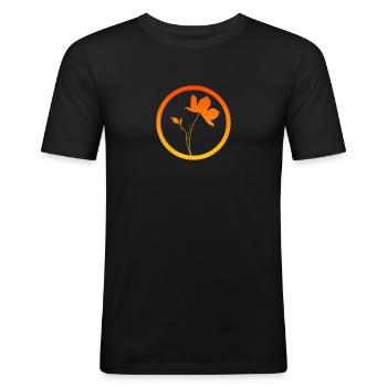 Botanique Horticulture Botanique - T-shirt près du corps Homme - noir - Devant - Nik (191cm)