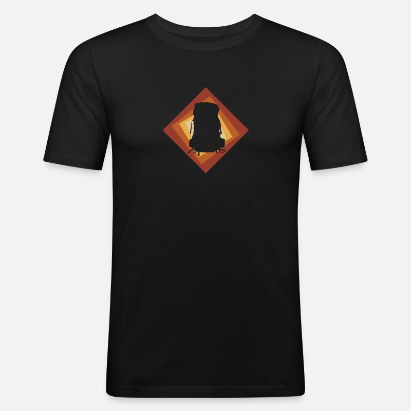 Backpacker Wandern Wanderung - Männer Slim Fit T-Shirt - Schwarz