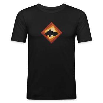 Mécanicien Mécanicien Mécanicien - T-shirt près du corps Homme - noir - Devant - Nik (191cm)