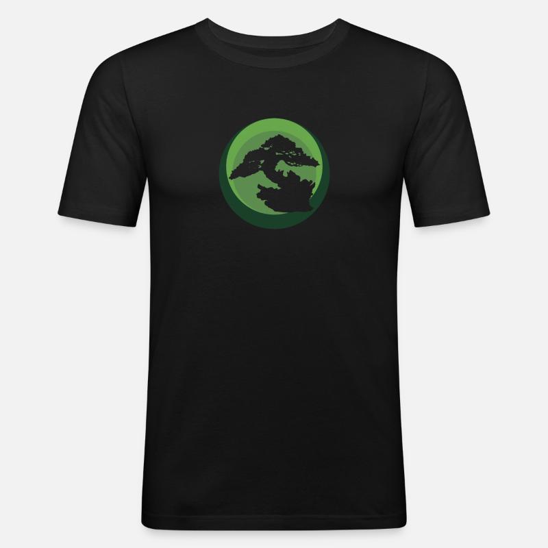 Baum Wachsen Baum - Männer Slim Fit T-Shirt - Schwarz