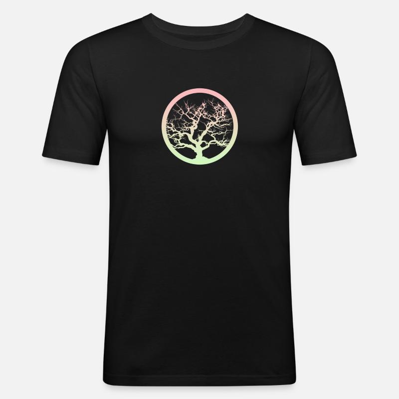 Botanisch Botanisch Blumen - Männer Slim Fit T-Shirt - Schwarz