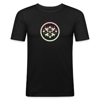 Kryptowährung Crypto-monnaie Crypto - T-shirt près du corps Homme - noir - Devant - Nik (191cm)