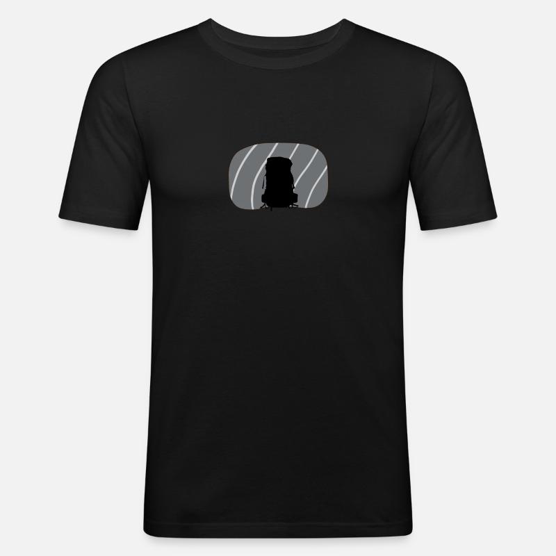 Backpacking Hiking Backpack - Men's Slim Fit T-Shirt - black