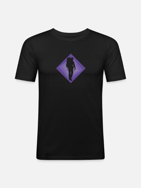 Backpacker Wandern Backpacking - Männer Slim Fit T-Shirt - Schwarz