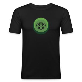 Crypto Coin Crypto-monnaie - T-shirt près du corps Homme - noir - Devant - Nik (191cm)