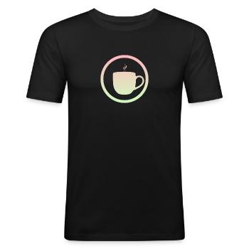 Tasse à café Thé - T-shirt près du corps Homme - noir - Devant - Nik (191cm)