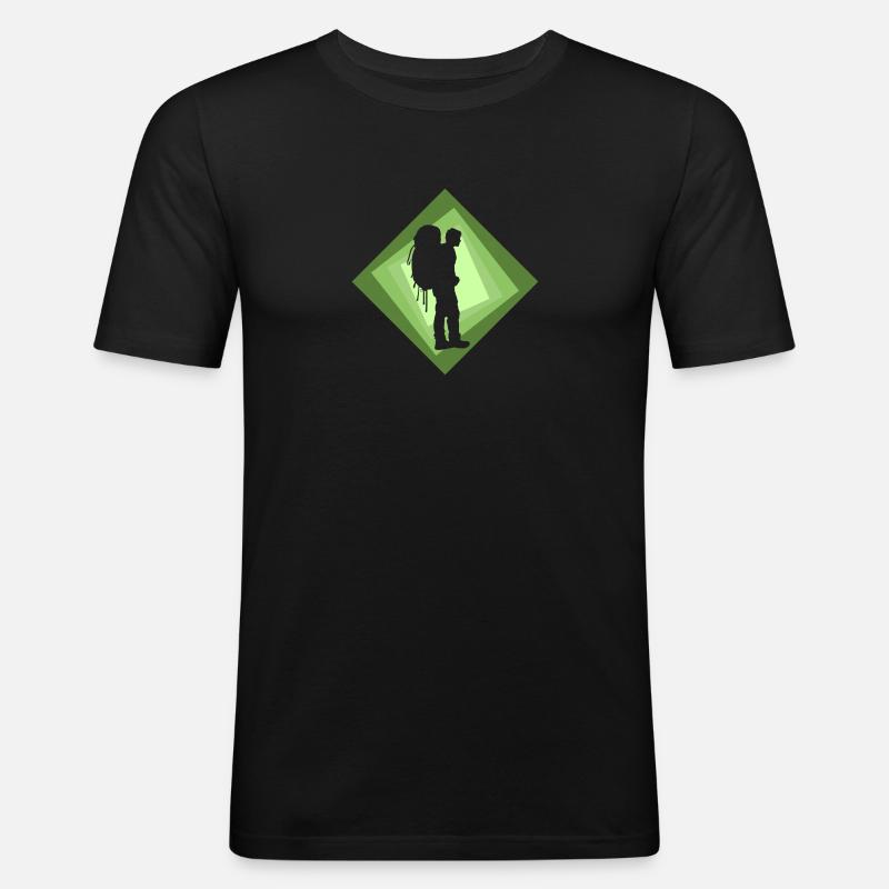 Backpacker Backpack Hiker - Men's Slim Fit T-Shirt - black