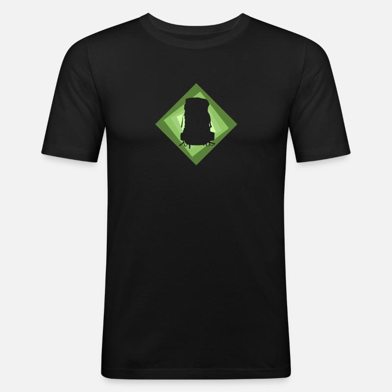 Backpacker Wanderer Backpacker - Männer Slim Fit T-Shirt - Schwarz