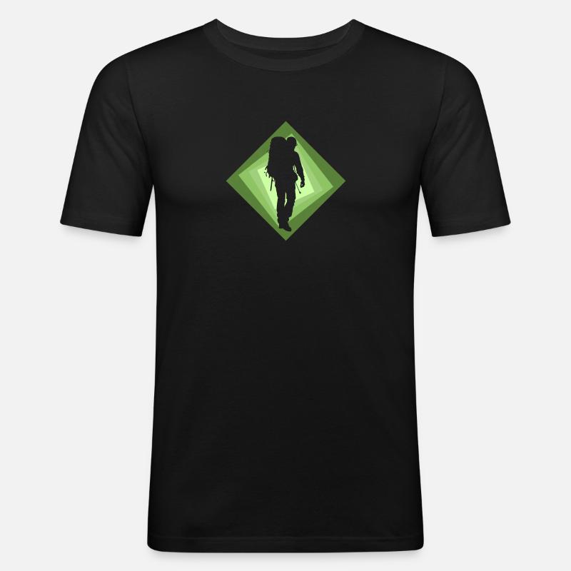 Backpacker Hiking Backpack - Men's Slim Fit T-Shirt - black
