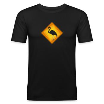 Flamingo Waterfowl Exotic - Men's Slim Fit T-Shirt - black - Front - Nik (191cm)