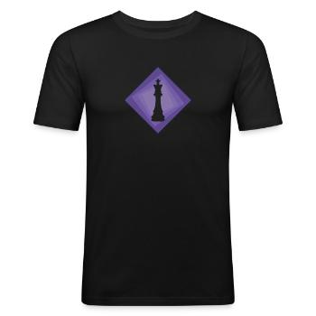 Schach Schachmatt Strategie - Männer Slim Fit T-Shirt - Schwarz - Vorne - Nik (191cm)