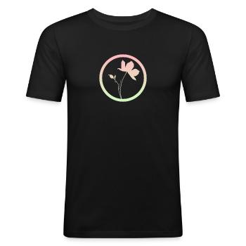 Botanisch Flora Pflanzenkunde - Männer Slim Fit T-Shirt - Schwarz - Vorne - Nik (191cm)