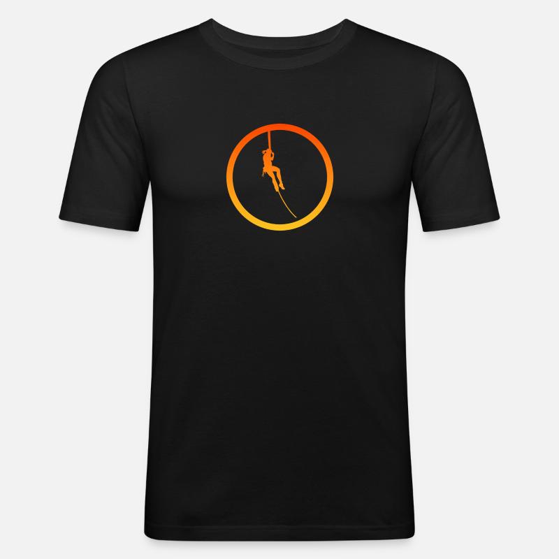 Kletterer Seilklettern Seilklettern - Männer Slim Fit T-Shirt - Schwarz
