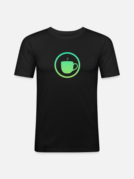 Coffee Cup Coffee Bean - Men's Slim Fit T-Shirt - black