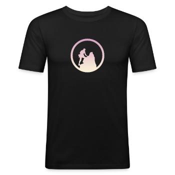 Kletterwand Gipfel Gipfel - Männer Slim Fit T-Shirt - Schwarz - Vorne - Nik (191cm)