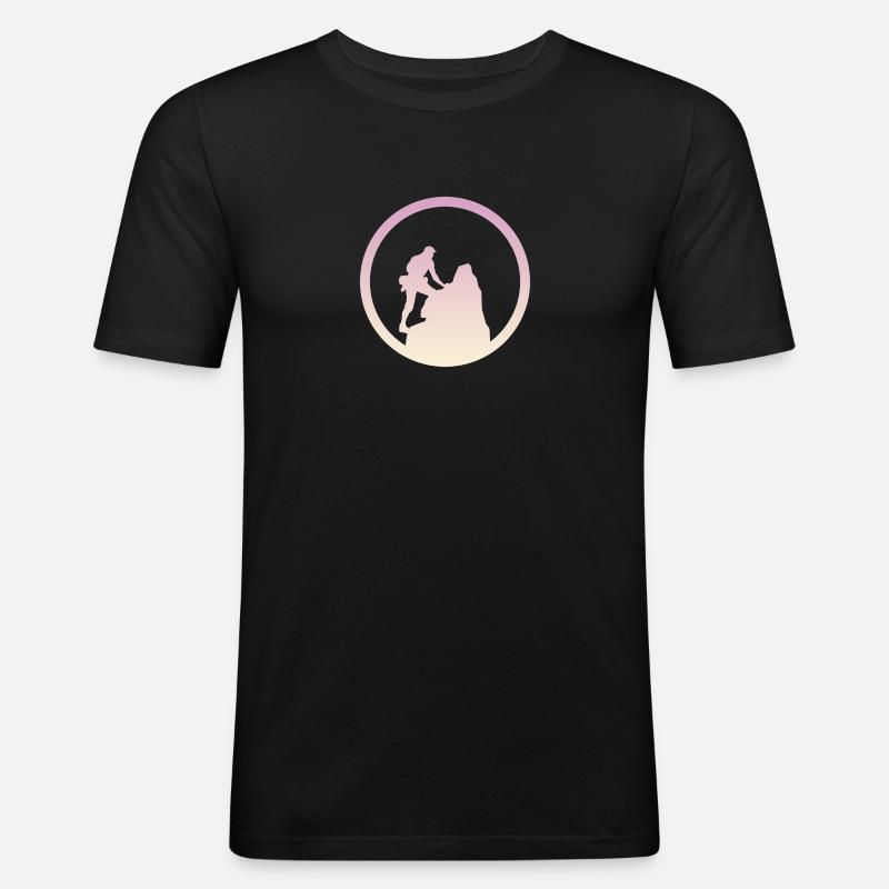 Climbing wall, summit, summit - Men's Slim Fit T-Shirt - black