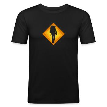 Backpacker Randonnée Randonnée - T-shirt près du corps Homme - noir - Devant - Nik (191cm)