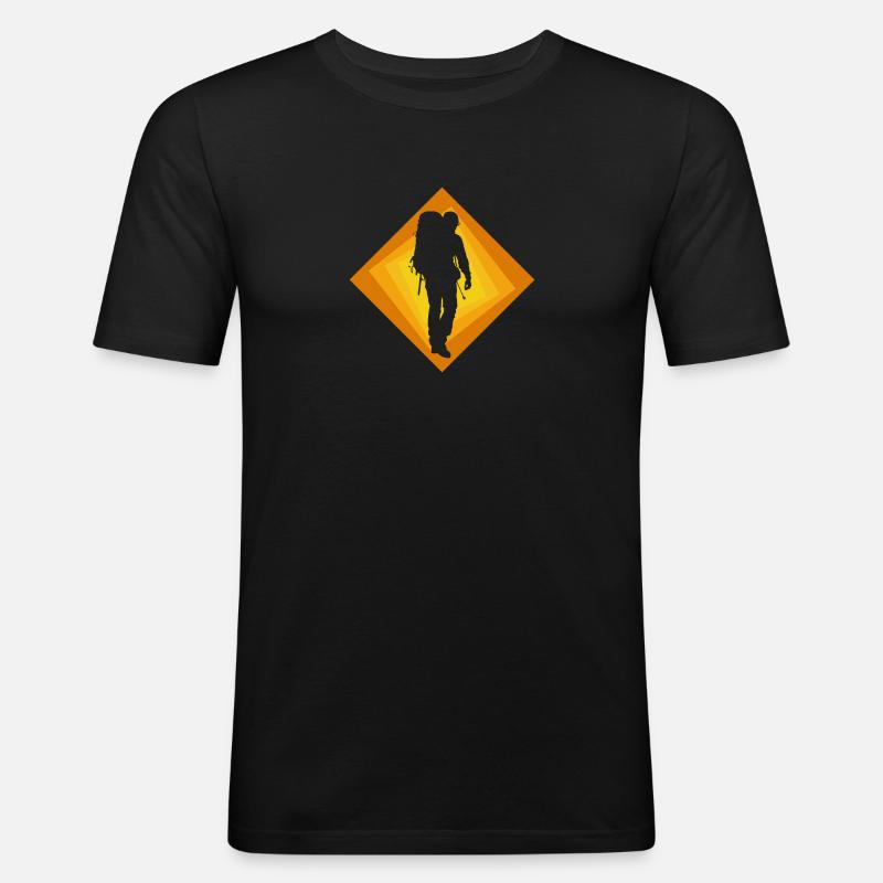 Backpacker Wandern Wandern - Männer Slim Fit T-Shirt - Schwarz