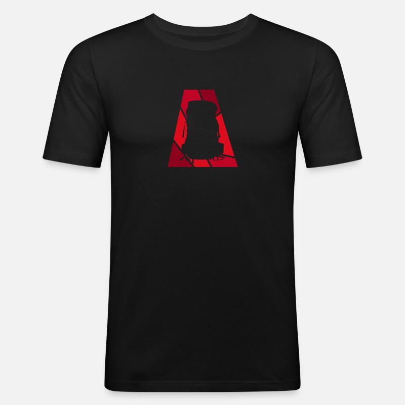 Backpacker Rucksack Backpacking - Männer Slim Fit T-Shirt - Schwarz