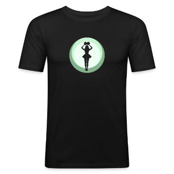 Girlie Cheerleading Pompom - Men's Slim Fit T-Shirt - black - Front - Nik (191cm)