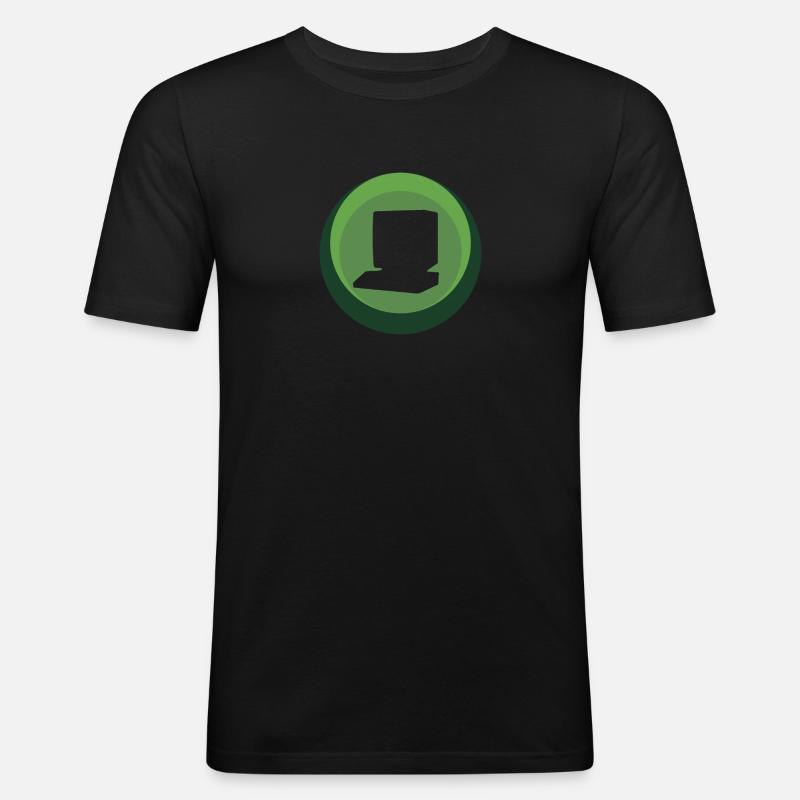 Computer Nerd PC - Männer Slim Fit T-Shirt - Schwarz