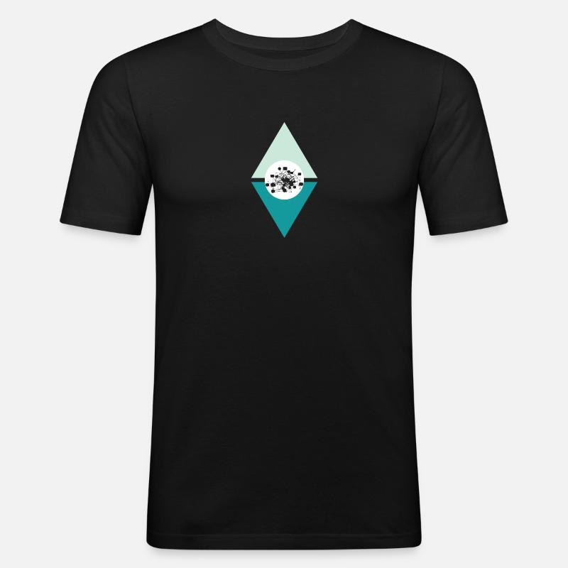 Crypto Blockchain Cryptocurrency - Männer Slim Fit T-Shirt - Schwarz