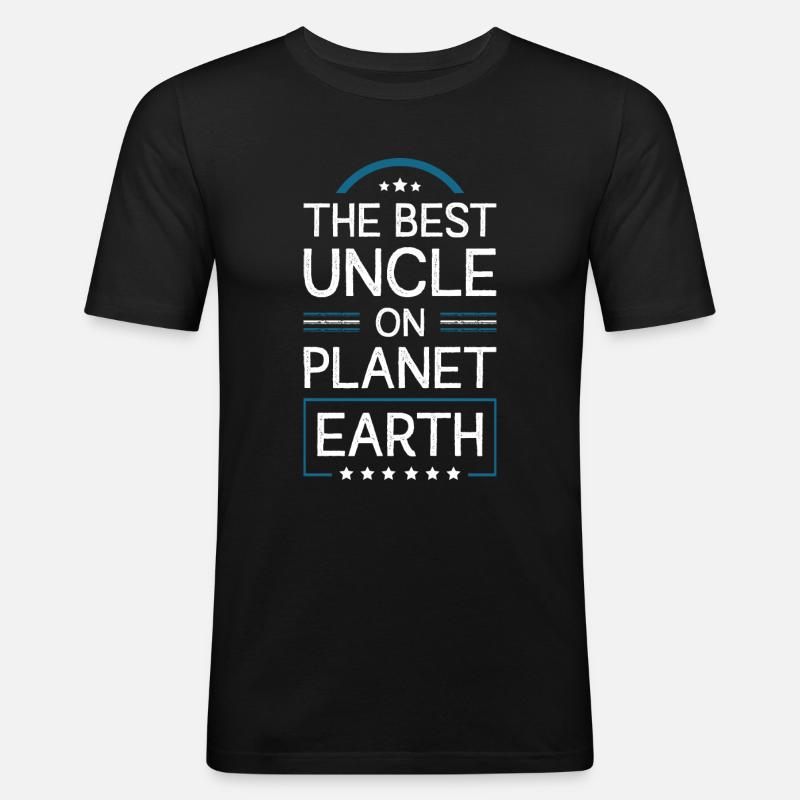 Bester Onkel Spruch - Männer Slim Fit T-Shirt - Schwarz