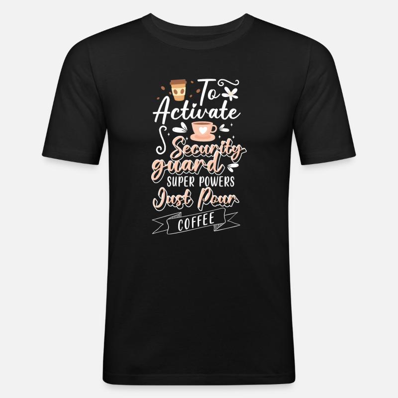Sécurité travail de videur de sécurité - T-shirt près du corps Homme - noir