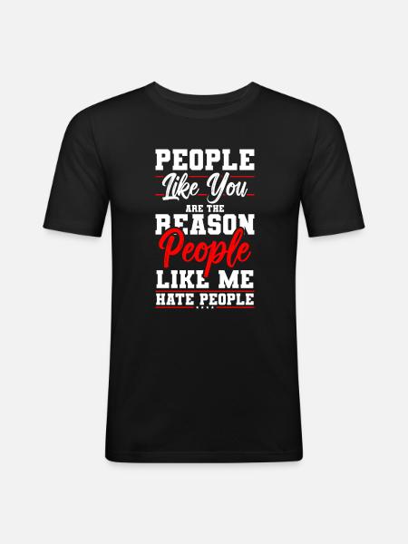 I hate people's aversion - Men's Slim Fit T-Shirt - black