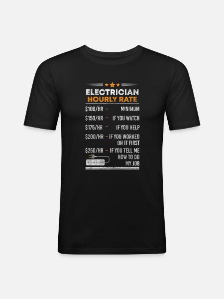 Strom Handwerk Spannung Blitz - Männer Slim Fit T-Shirt - Schwarz